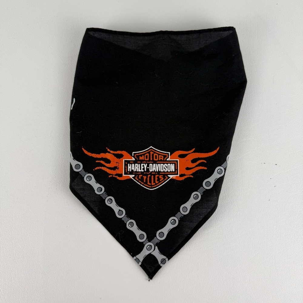 Official 2013 Harley-Davidson Pet Bandana – Flames & Chain Biker Design Small/XS